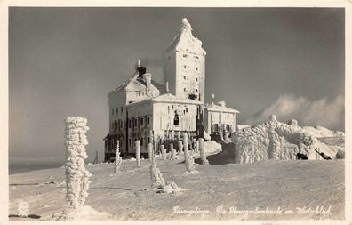 Riesengebirge Die Schneegrubenbaude im Winterkleid Postkarte AK 1937