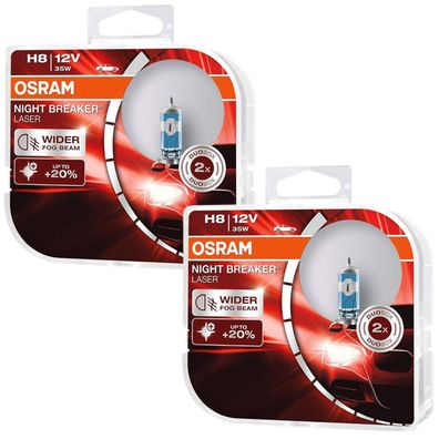 4x Osram H8 Night-Breaker Laser 12V 35W PGJ19-1 Xenon Look Halogen-Birnen Lampe