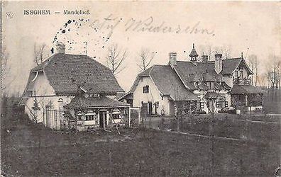 Izegem Belgien Mandelhof Villen Häuser Postkarte gel. 1915