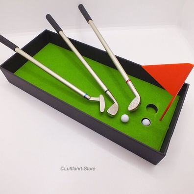 Golf-Spielfeld für den Schreibtisch mit 3 Kugelschreiber Art.-Nr. 12110