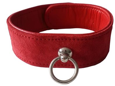 Leder Bondage Designer Halsband gepolstert rot