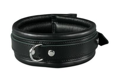 Leder Bondage Halsband gepolstert schwarz