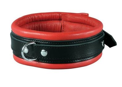 Leder Bondage Halsband gepolstert rot