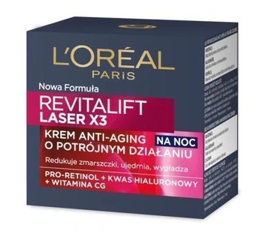 L'Oreal Paris Revitalift Laser X3 Anti-Aging Nachtcreme, 50ml