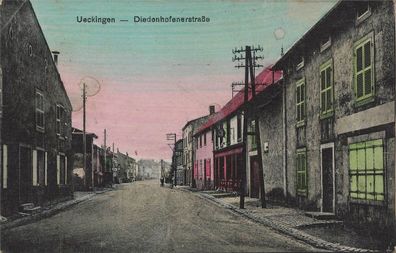 Ansicht Diedenhofenerstraße in Ueckingen Frankreich Postkarte AK 1918