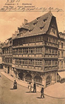 Altes Haus, Maison Kammerzell Strassburg im Elsass Frankreich Postkarte AK 1908