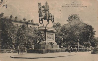 Blick auf das Kaiser Wilhelm I. Denkmal in Metz Frankreich AK 1913