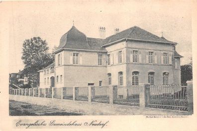 Evangelisches Gemeindehaus Neudorf Straßburg Postkarte AK