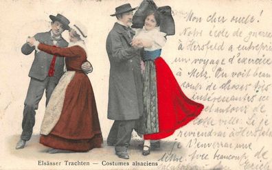 Elsässer Trachten Metz Postkarte AK 1902