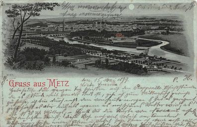 Gruss aus Metz vom Fort St. Quentin Postkarte AK 1899