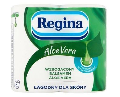 Regina Aloe Vera Toilettenpapier, 4-lagig - 4 Rollen Pack