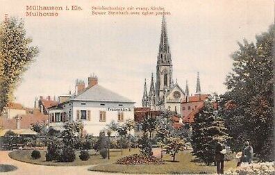 Mühlhausen (Mulhouse) i. Els. Steinbachanlage evang. Kirche AK