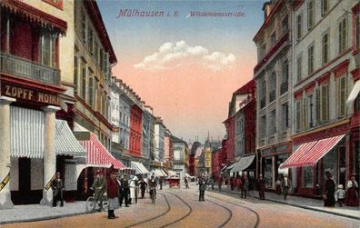 Mühlhausen im Elsass Wildemannstraße Postkarte AK