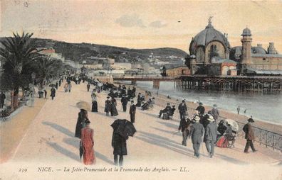 Nice La Jetee-Promenade et la Promenade des Anglais Postkarte AK 1908