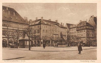 Strassburg i. Els. Gutenberg-Platz Postkarte AK