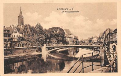 Straßburg i. E. St. Nikolausstaden Feldpostkarte AK 1916