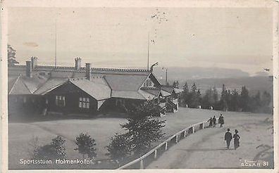 Sportsstuen Holmenkollen Norwegen Foto Postkarte gel. 1910