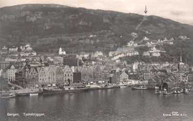 Ansicht Bergen Tyskebryggen Postkarte AK