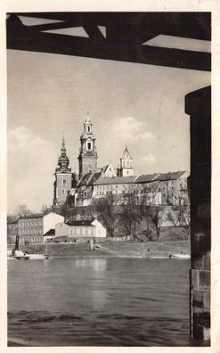 Krakau Burg von der Weichselseite Postkarte 1943