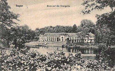 Sagan Blick auf die Orangerie Postkarte 1927