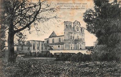 Wallfahrtskirche Crossen nach der Zerstörung durch die Russen 1914 AK