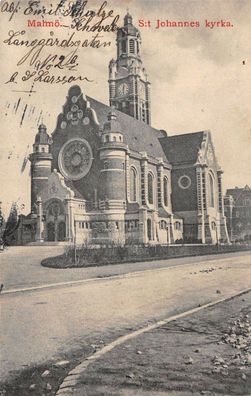 Malmö St Johannes kyrka Postkarte 1910