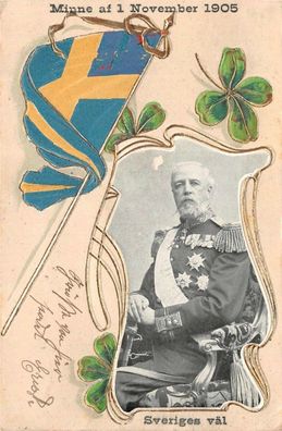 Sveriges väl Minne af 1 November 1905 Postkarte AK geprägt 1905