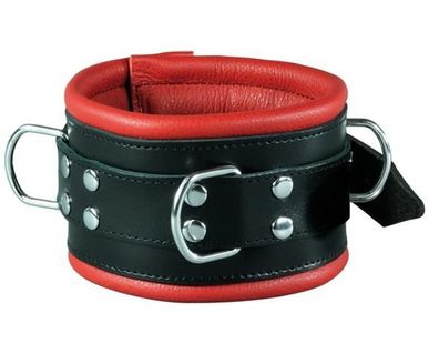 Leder 80mm Bondage Halsband gepolstert rot