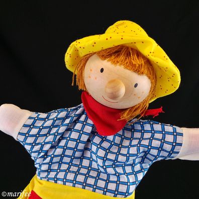 Handpuppe Hans, 30 cm aus Holz und Stoff, Puppenspiel Art.-Nr. 12357