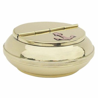 Maritimer Klapp Aschenbecher, Wind Ascher, Messing poliert 10 cm