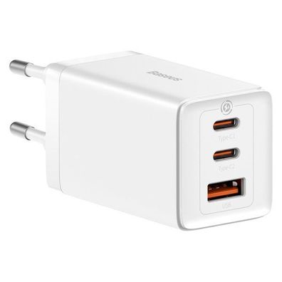 GaN 2xUSB C 1x USB 65W Schnellladegerät Baseus GaN5 Pro + USB C - USB C 100W Kabel