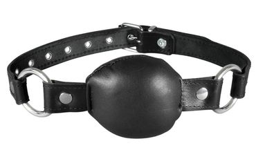 Bondage weicher Leder Ball Mundknebel schwarz