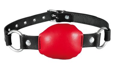 Bondage weicher Leder Ball Mundknebel rot