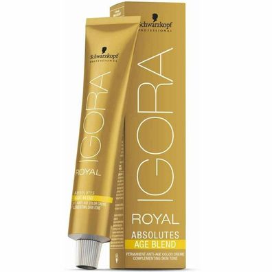 Dauerfärbung Igora Royal Absolutes Schwarzkopf 8-01 Age Blend (60ml)