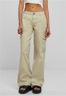 Urban Classics Damen Hose Ladies High Waist Straight Denim Cargo Pants