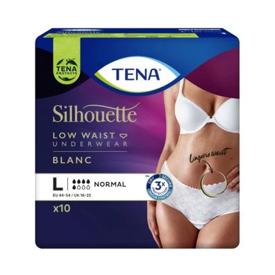 TENA Silhouette Plus White Inkontinenzpants Gr. L | Packung (10 Stück)