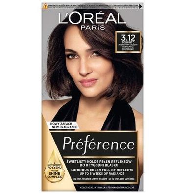 L'Oréal Paris Präferenz Farbe 3.12 Toronto - Intensive Haarfarbe