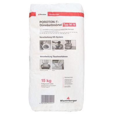 Wienerberger Poroton Dünnbettmörtel Typ M IV 15kg - Lieferform: 15kg Sack