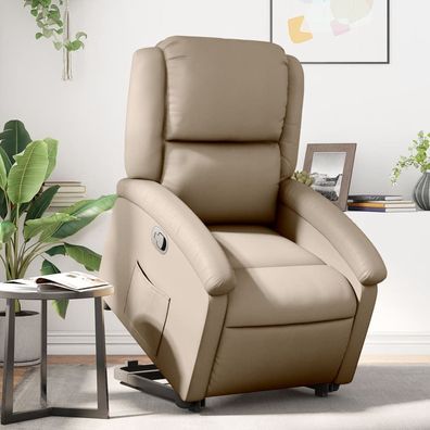 vidaXL Relaxsessel mit Aufstehhilfe Cappuccino-Braun Kunstleder