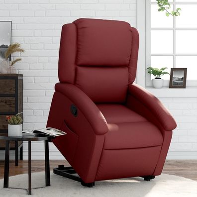 vidaXL Relaxsessel mit Aufstehhilfe Weinrot Kunstleder