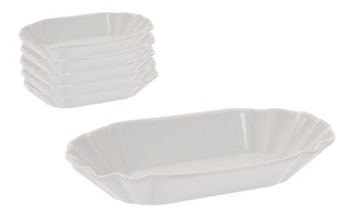 Pommesschale Porzellan 20 cm - 6er Set - Currywurst Schale Imbiss Schale Fritten