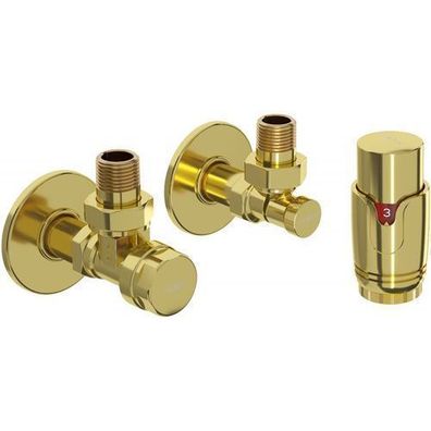 Mexen G00 Thermostat-Set, Eckversion, Goldrosette