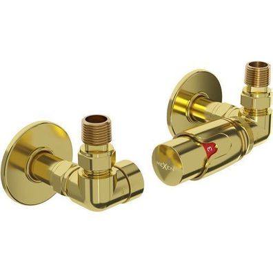 Mexen G00 Thermostat-Set Gold mit Abdeckung, Axial