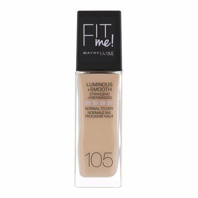 Maybelline New York Foundation Fit Me Liquid, 105 Light, LSF 18, 30 ml