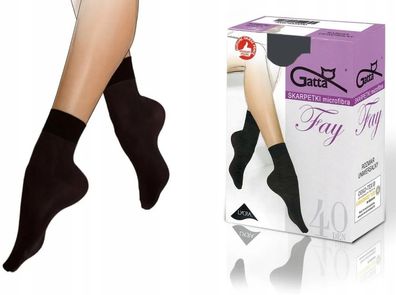 Gatta FAY Socken 40 DEN blickdichte Mikrofasersocken weich geschmeidig schwarz UNI