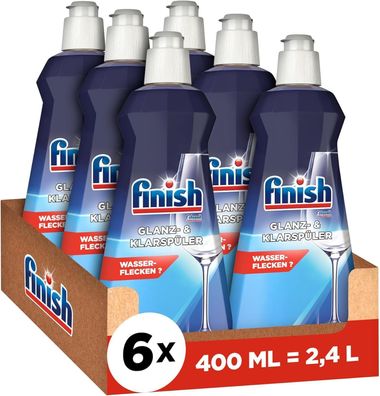 Finish Glanz- und Klarspüler, Für strahlendes und trockeneres Geschirr (6x400ml)