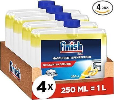 Finish Maschinentiefenreiniger Citrus – Maschinenreiniger gegen Kalk, 4 x 250 ml