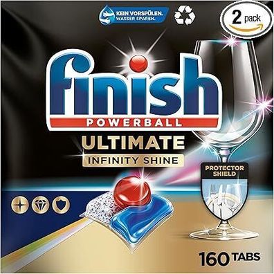 Finish Ultimate Infinity Shine Spülmaschinentabs – Geschirrspültabs (2x80 Tabs)