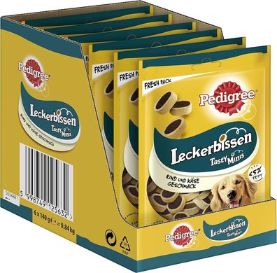 Pedigree Hundesnacks Leckerbissen Mini–Happen, 6er Pack, 6x140g – Hundekekse