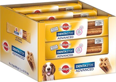 Pedigree DentaStix Advance Hunde-Snacks 2 x Wöchentlich, 9 x 80 g (9er Set)